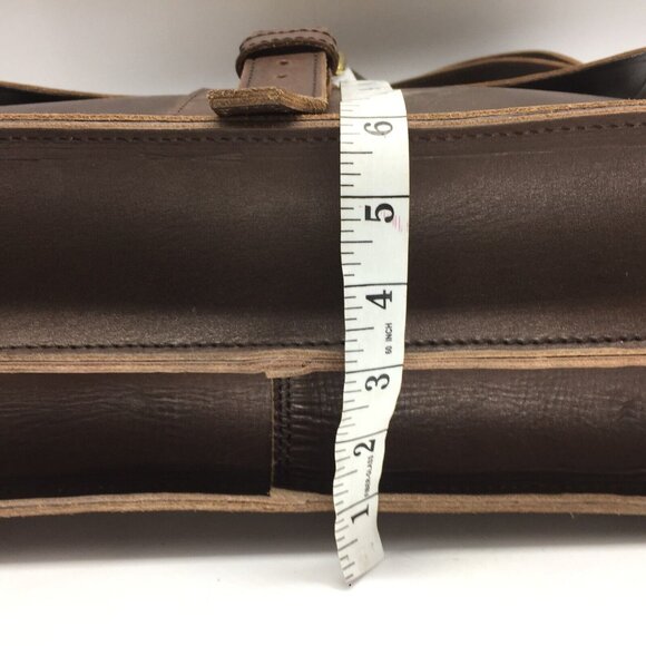 Briefcase Laptop Messenger LUX Quality Brass Handmade Brown Leather 16x12 NEW - Picture 9 of 10